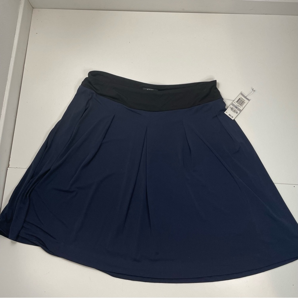 NEW Alfani Pleated Navy Skirt Women Sz 1X Retail $65 Business Casual